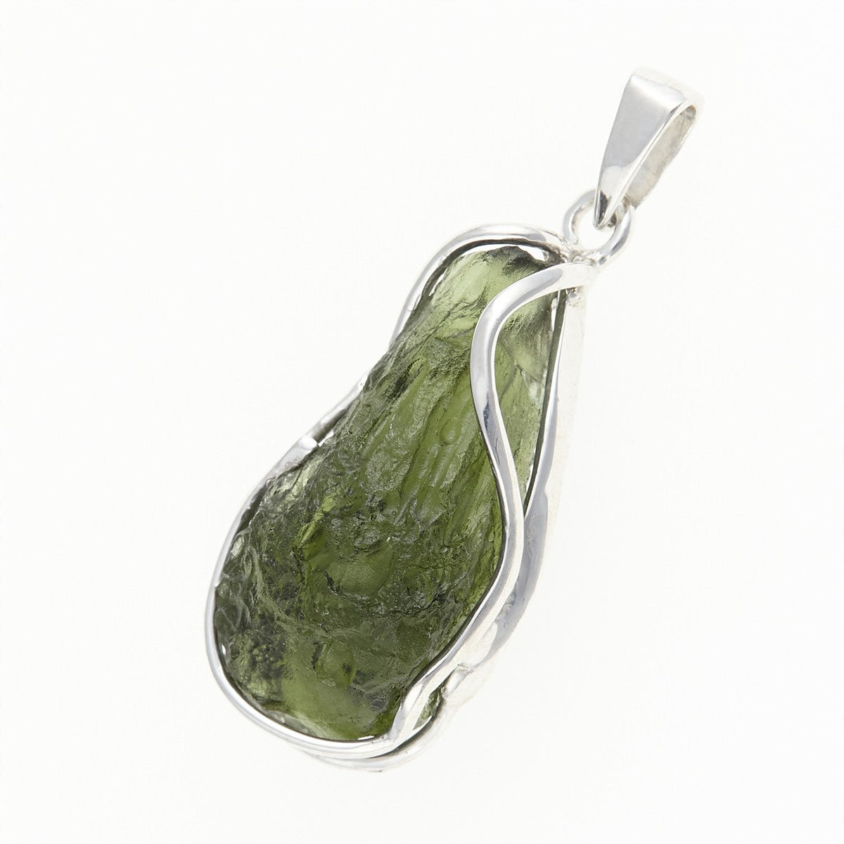 Silver pendant with a moldavite MS12513