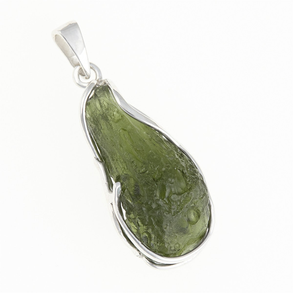 Silver pendant with a moldavite MS12513