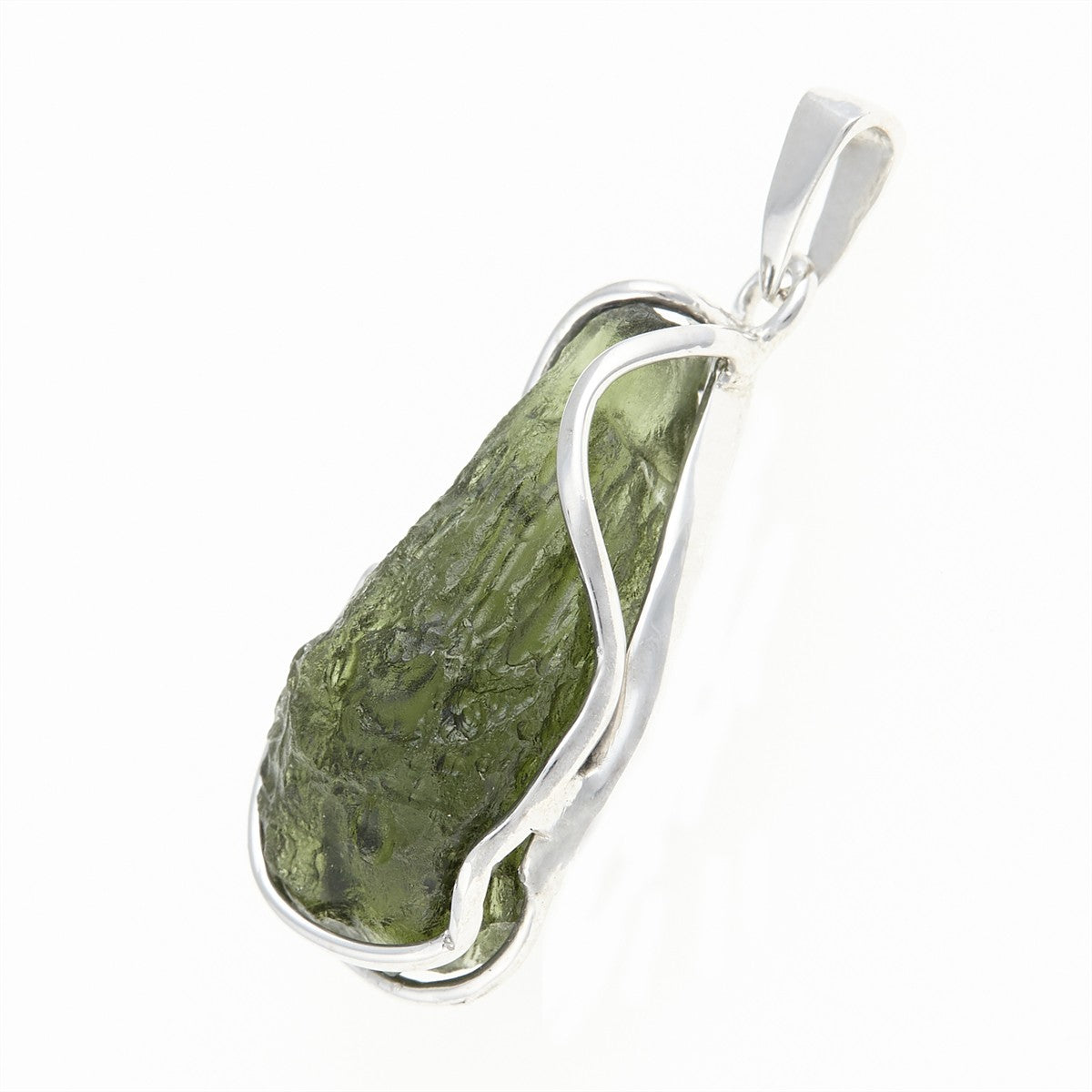 Silver pendant with a moldavite MS12513