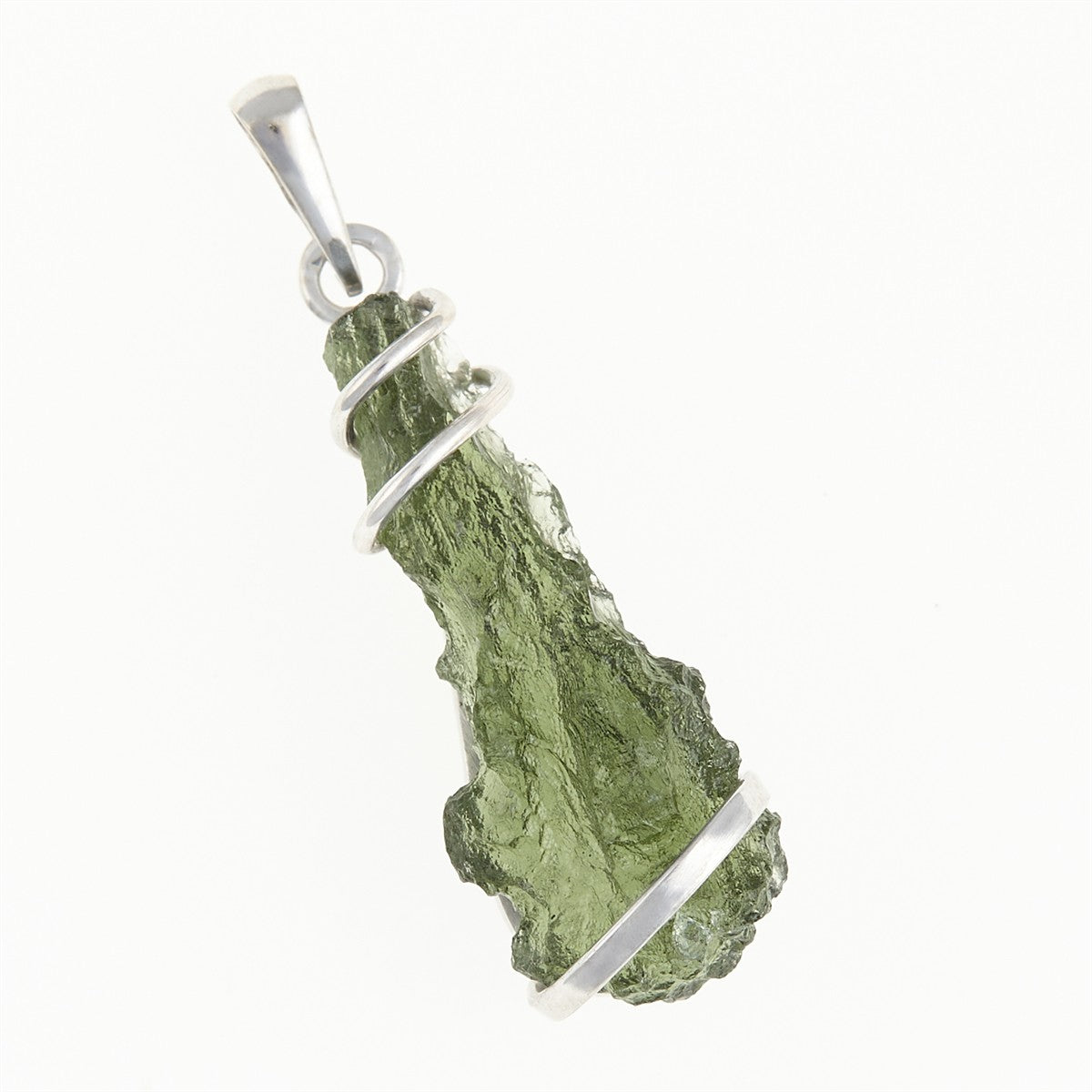 Golden pendant with a moldavite and garnets MS12515