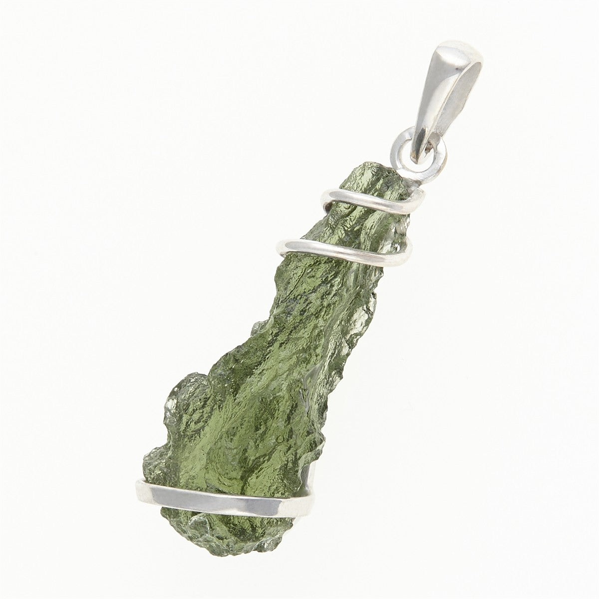 Golden pendant with a moldavite and garnets MS12515