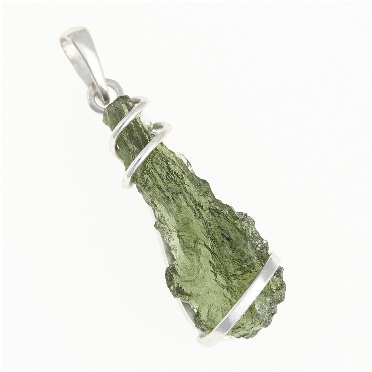 Golden pendant with a moldavite and garnets MS12515