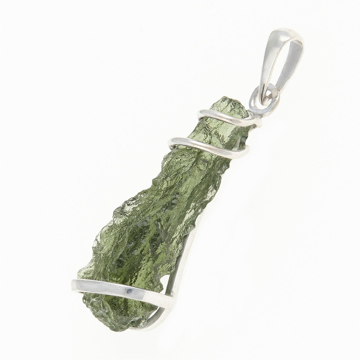 Golden pendant with a moldavite and garnets MS12515
