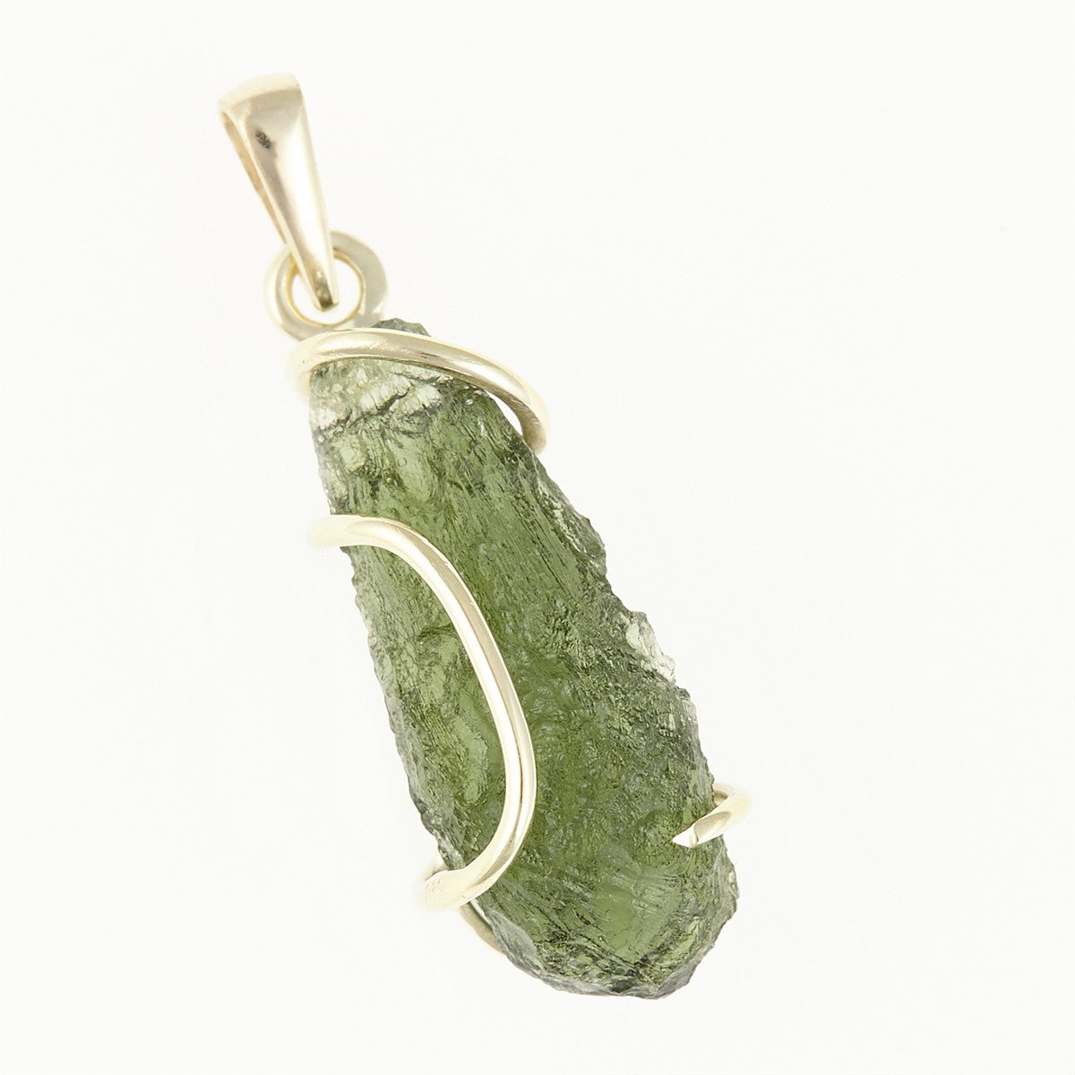 Golden pendant with a moldavite MS12516