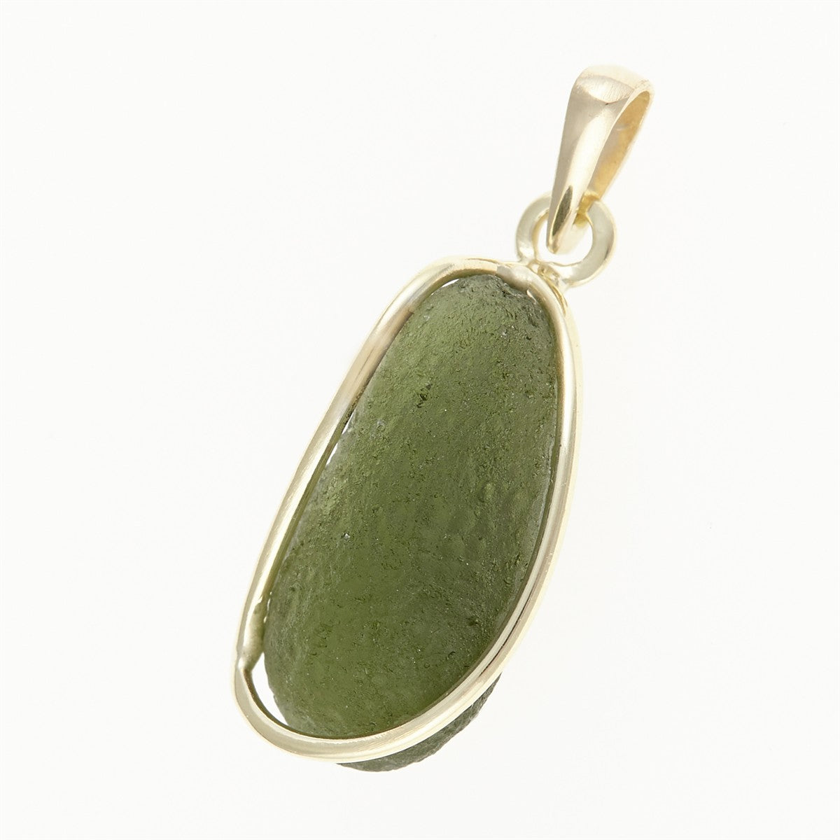 Golden pendant with a moldavite MS12521