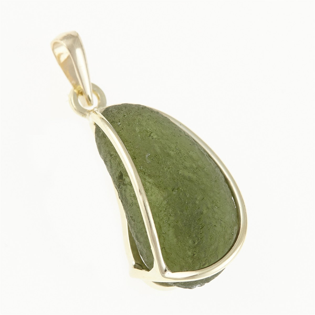 Golden pendant with a moldavite MS12521