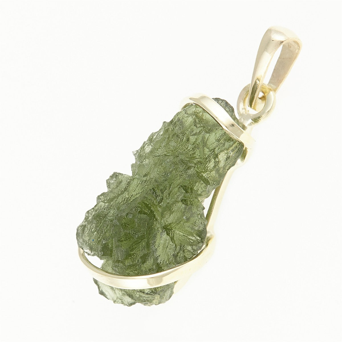 Golden pendant with a moldavite MS12522