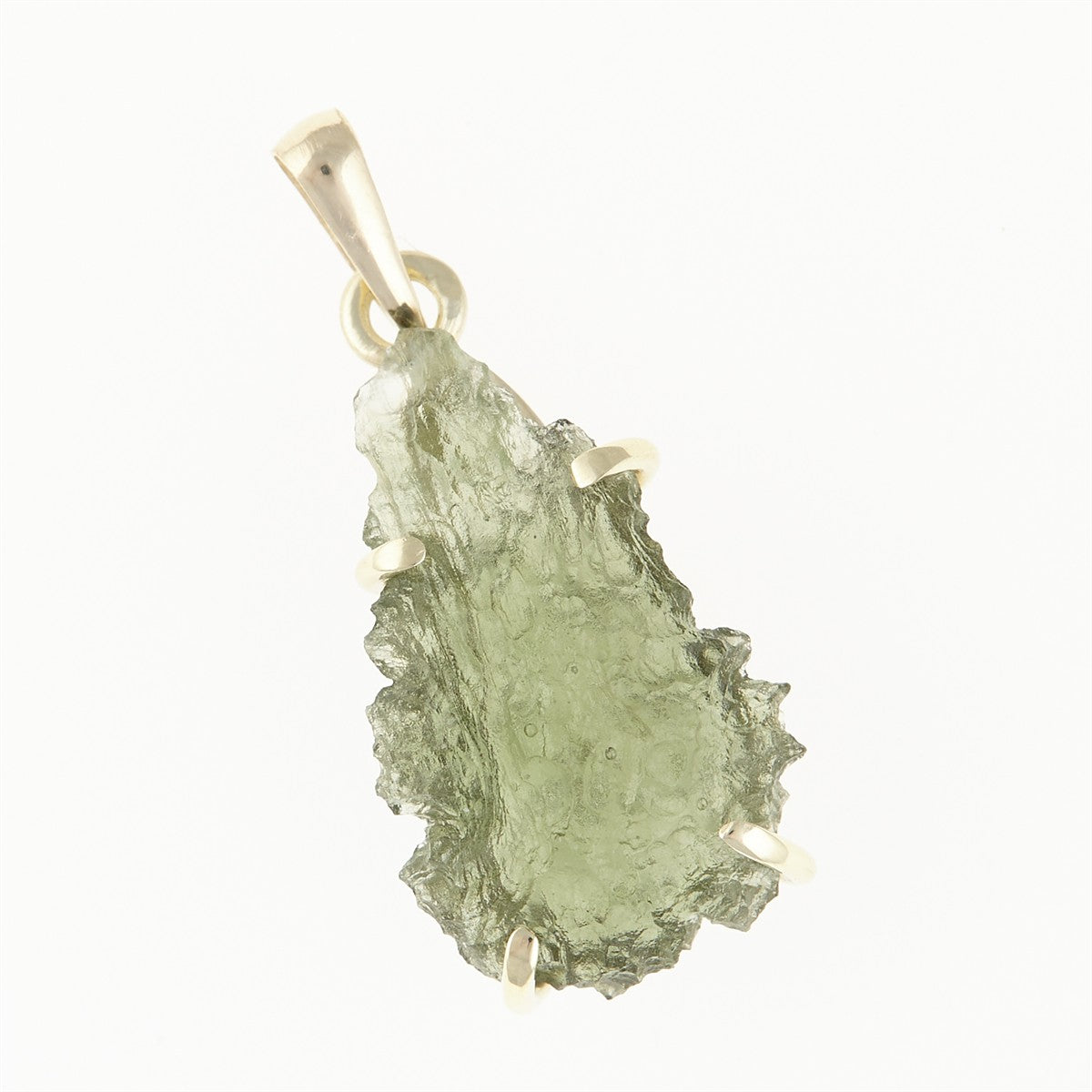 Golden pendant with a moldavite MS12523