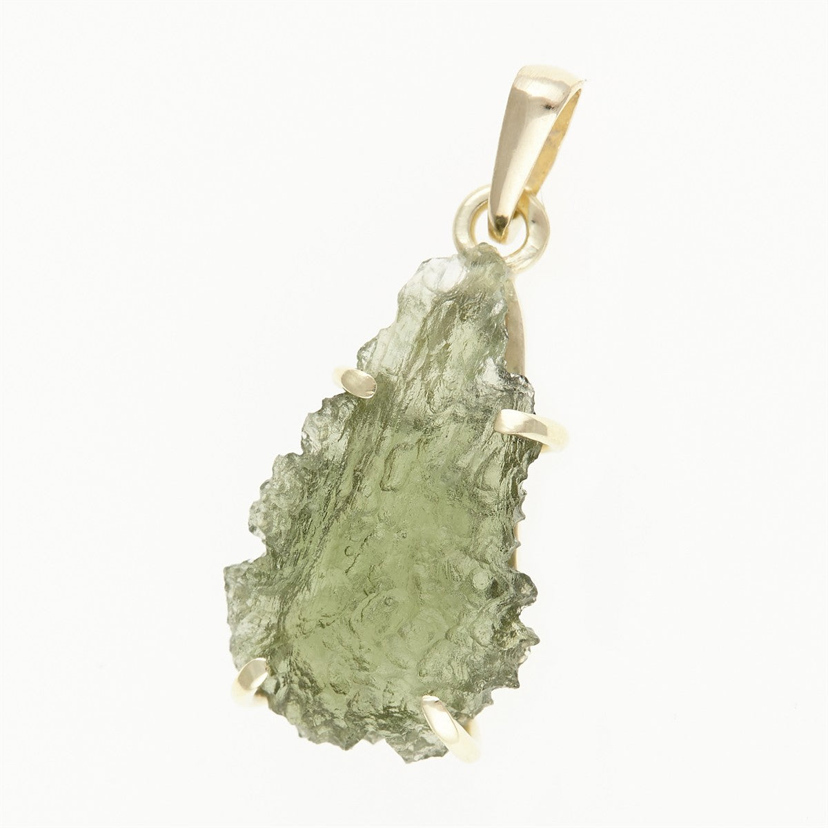 Golden pendant with a moldavite MS12523
