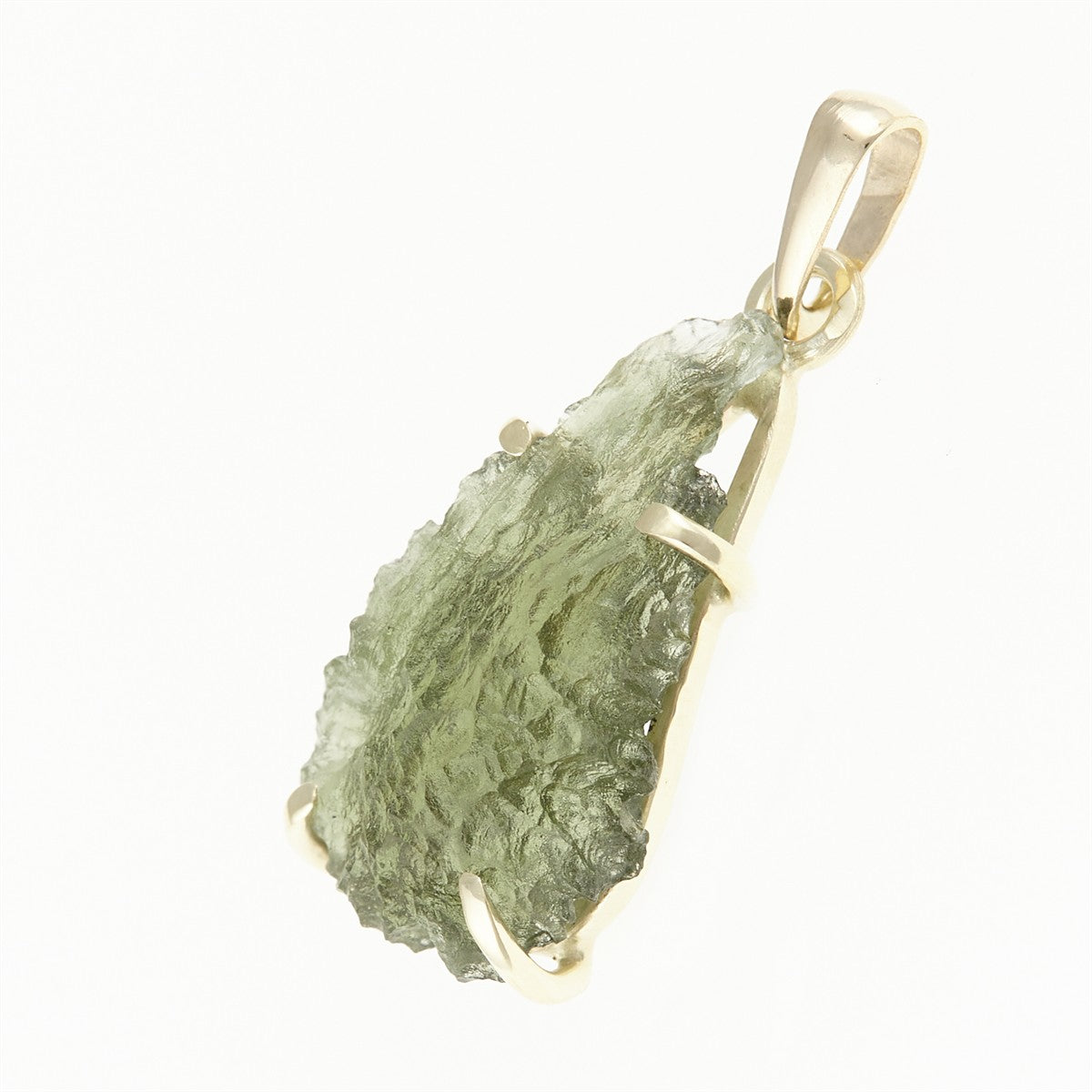 Golden pendant with a moldavite MS12523