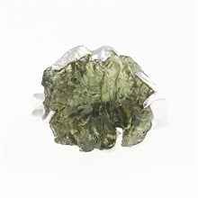 Anello in argento con pietra naturale moldavite 26-001
