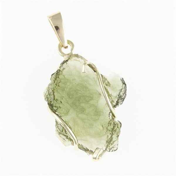 Golden pendant with a moldavite 26-006
