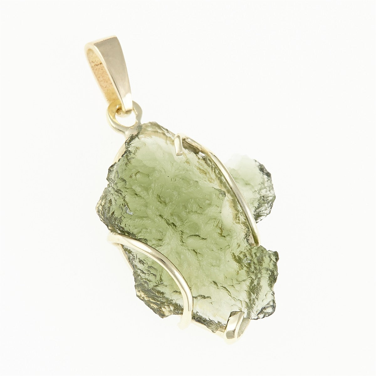 Golden pendant with a moldavite 26-006