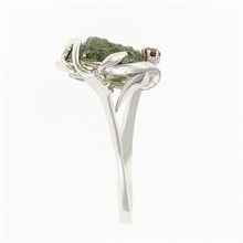 Anello in argento con pietra naturale moldavite 26-015