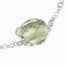 Silver bracelet with moldavite 26-017