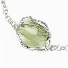 Silver bracelet with moldavite 26-017
