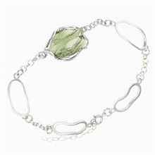 Silver bracelet with moldavite 26-017