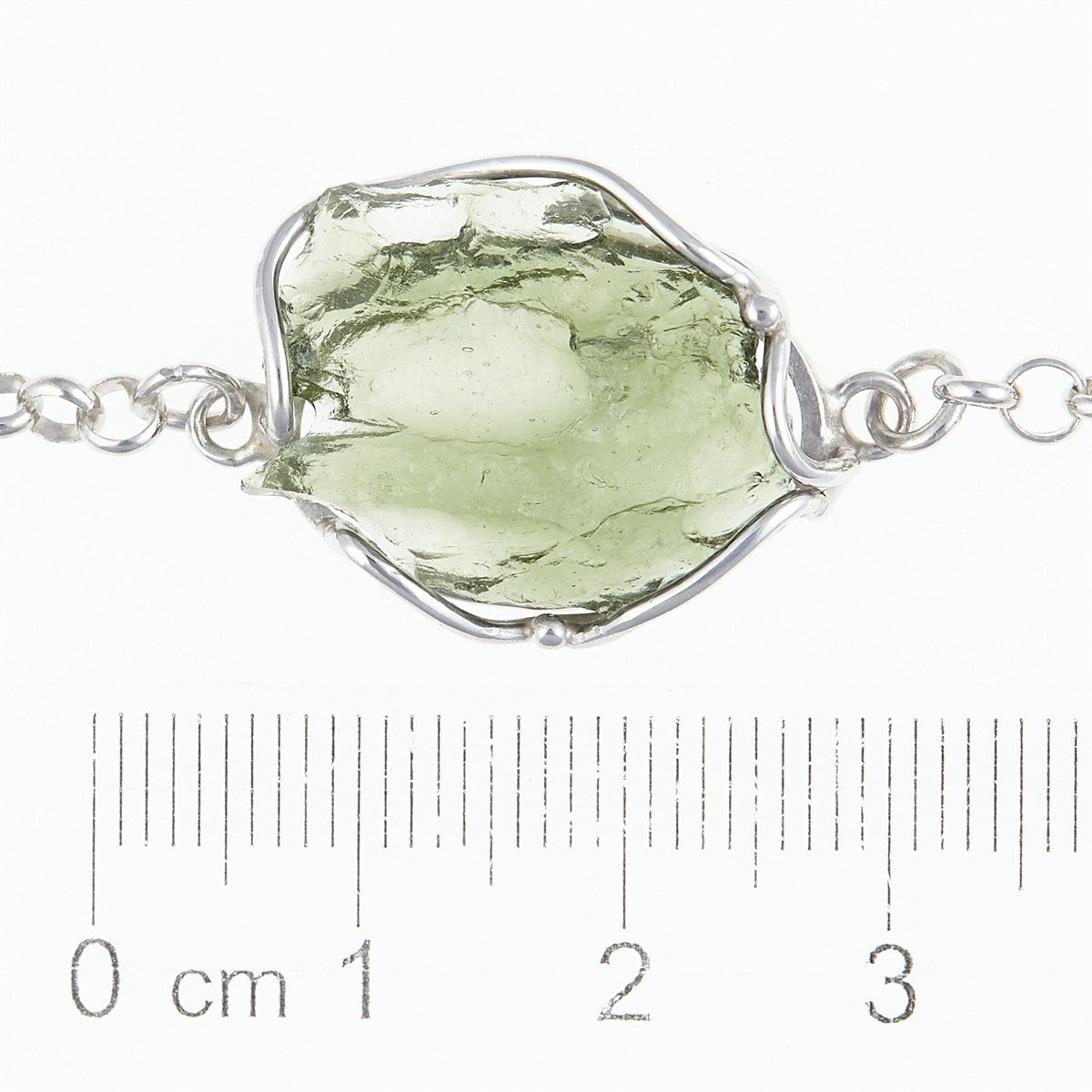 Silver bracelet with moldavite 26-017