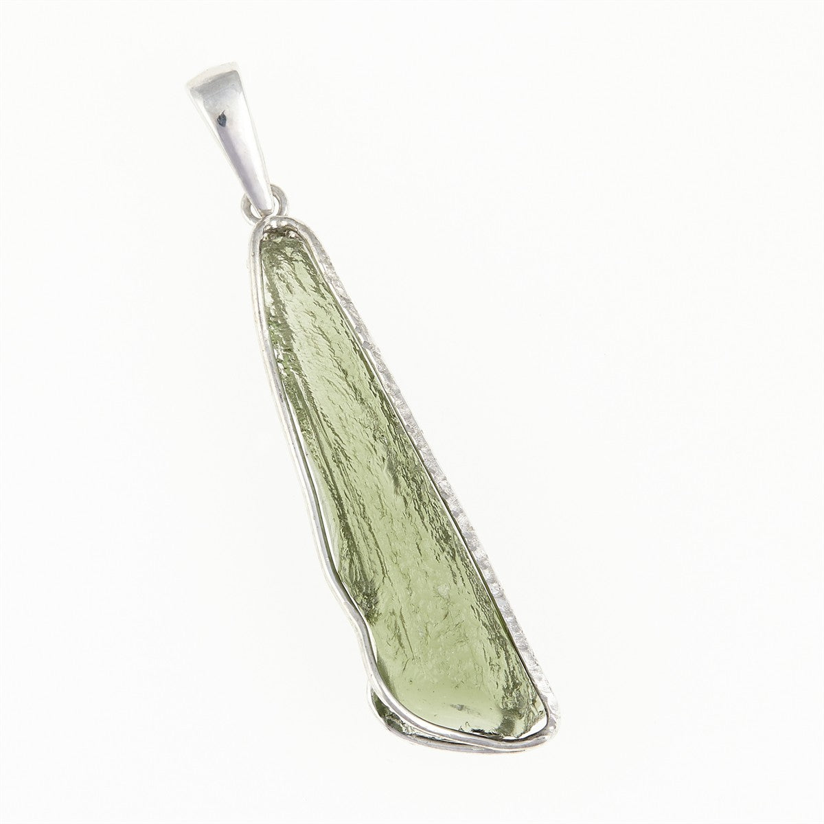 Silver pendant with a moldavite - 26-044