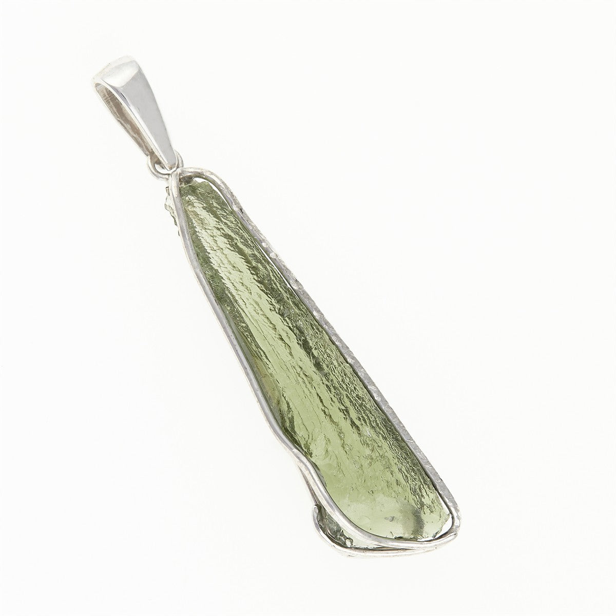 Silver pendant with a moldavite - 26-044