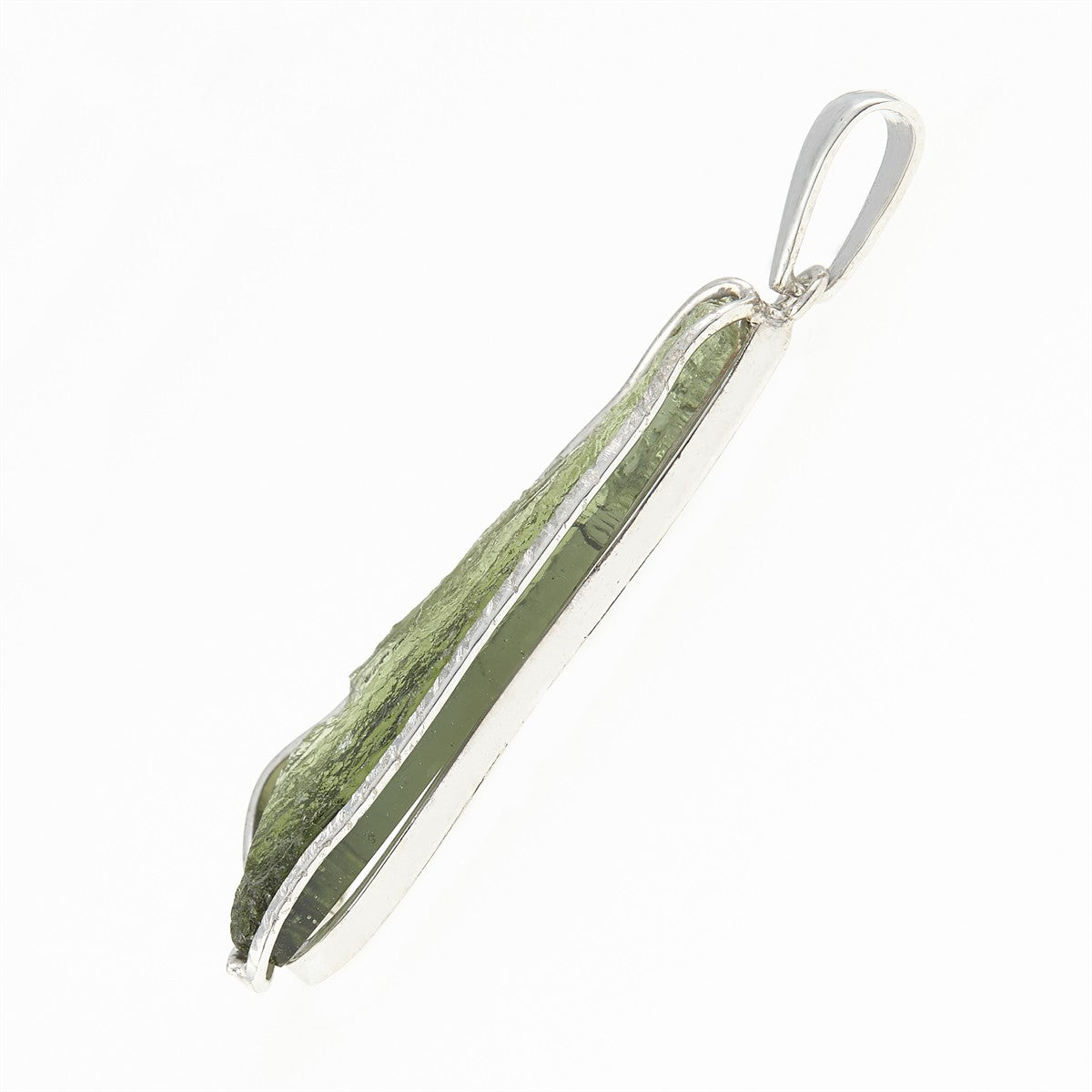 Silver pendant with a moldavite - 26-044