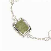 Silver bracelet with moldavite 26-060