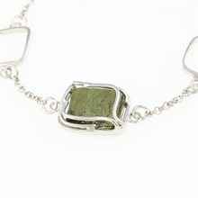 Silver bracelet with moldavite 26-060
