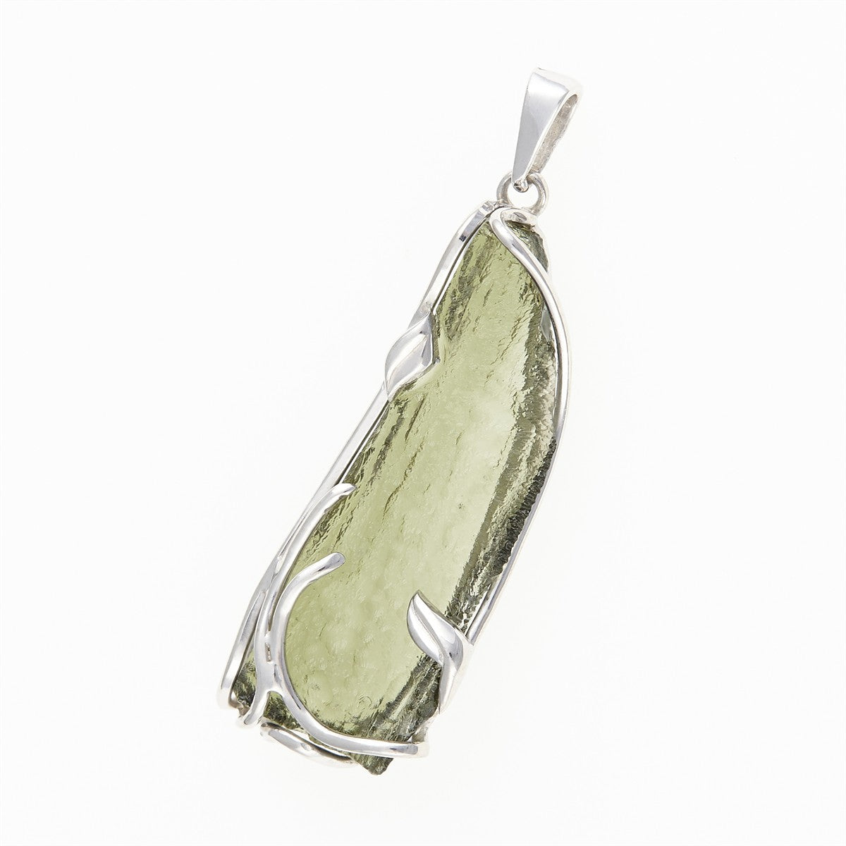 Silver pendant with a moldavite - 26-073
