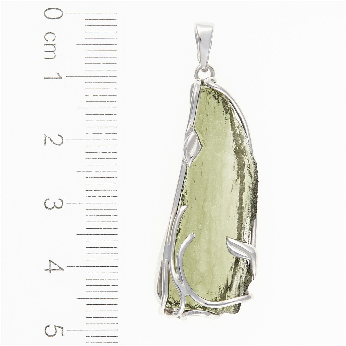 Silver pendant with a moldavite - 26-073