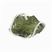 Silver brooch with moldavite 26-077