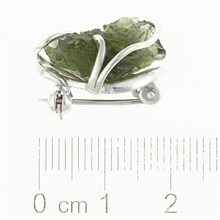 Silver brooch with moldavite 26-077