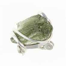 Silver brooch with moldavite 26-078