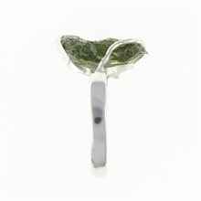 Silver ring with natural moldavite 26-079