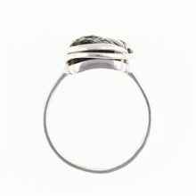 Silver ring with natural moldavite 26-080