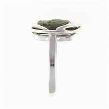 Silver ring with natural moldavite 26-080