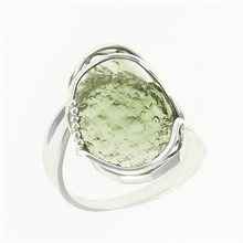 Silver ring with natural moldavite 26-130