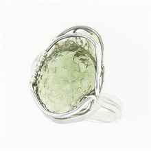 Silver ring with natural moldavite 26-130