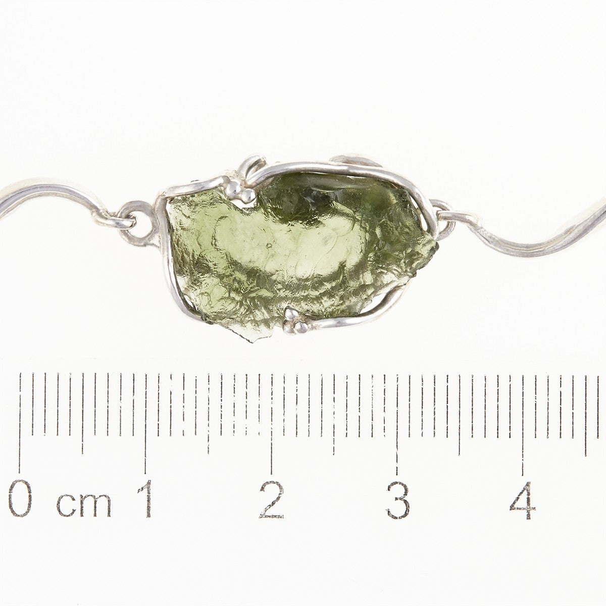 Silver bracelet with moldavite 26-140