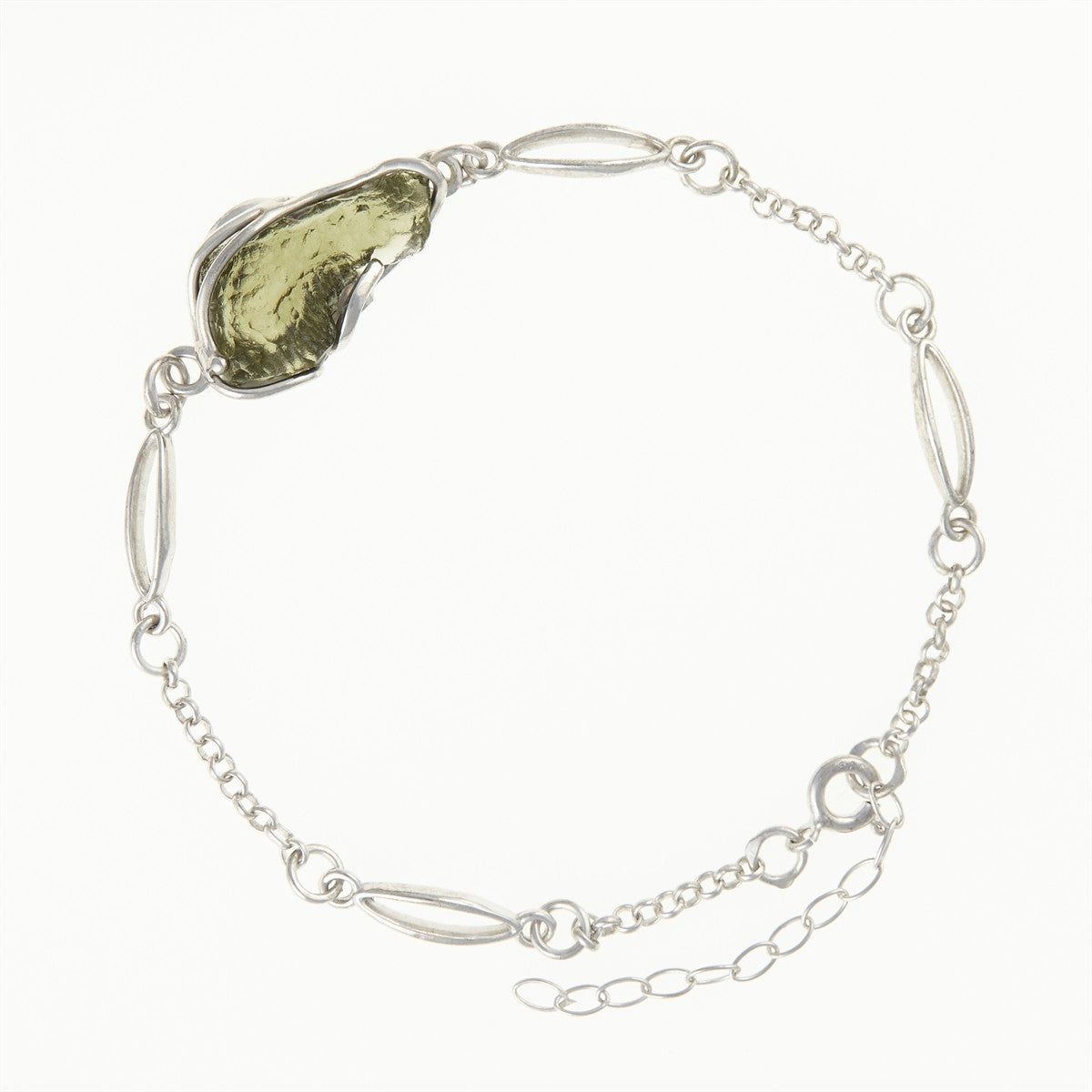Silver bracelet with moldavite 26-172
