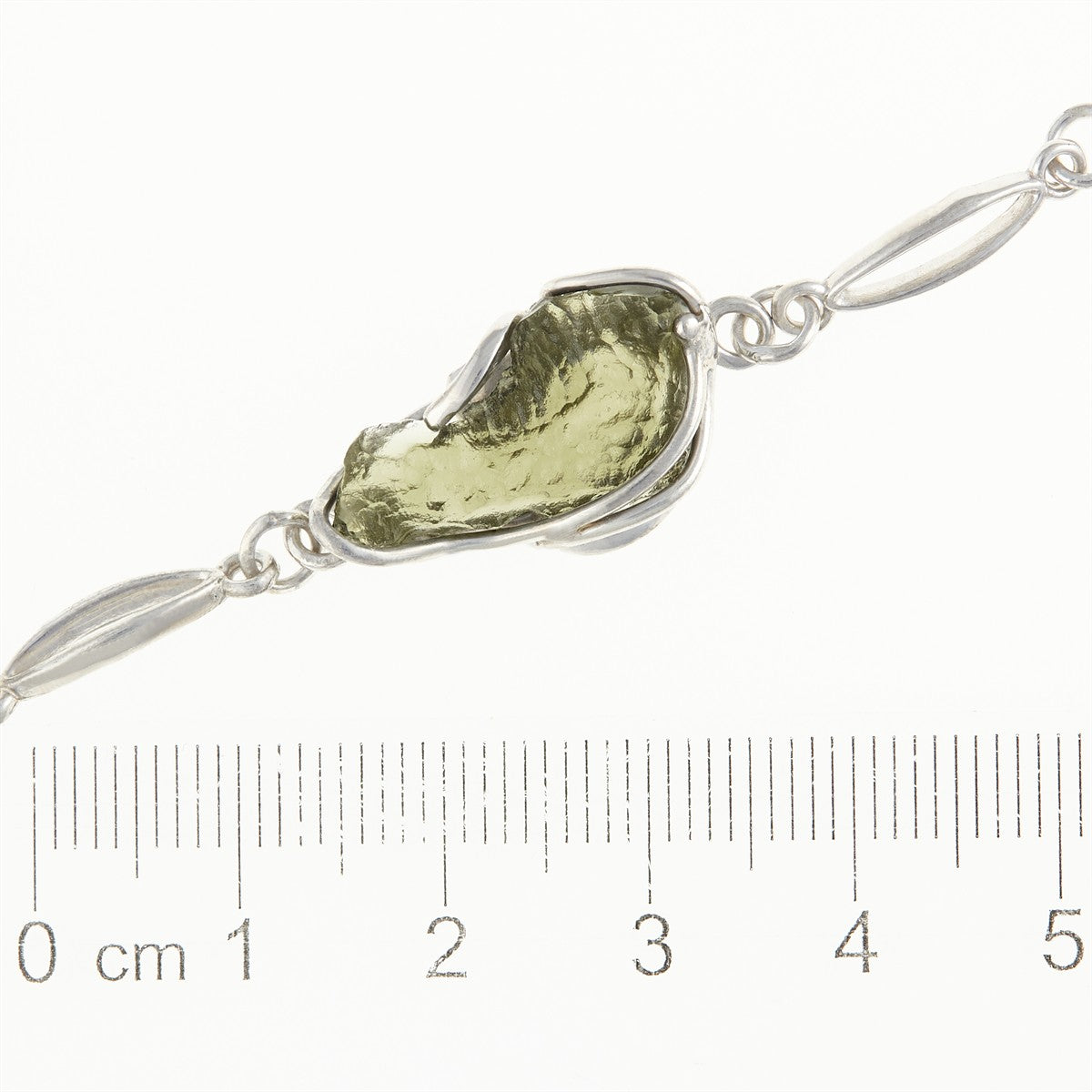 Silver bracelet with moldavite 26-172