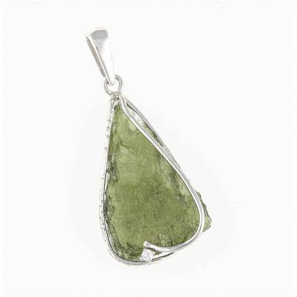Ciondolo in argento con moldavite e zircone 26-208