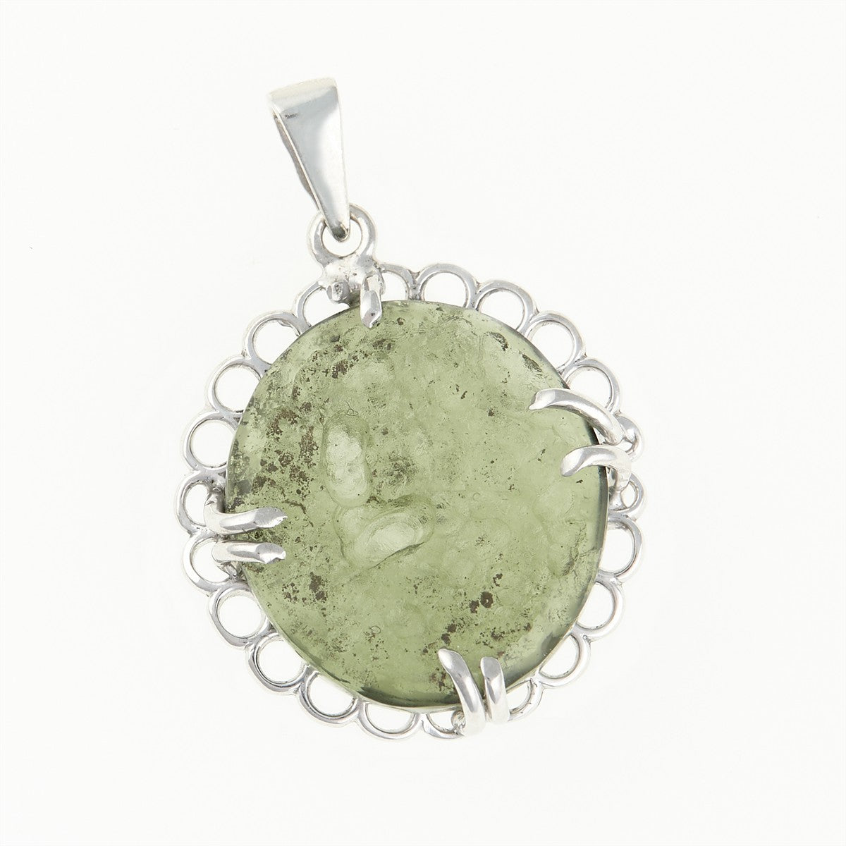 Silver pendant with a moldavite 26-210