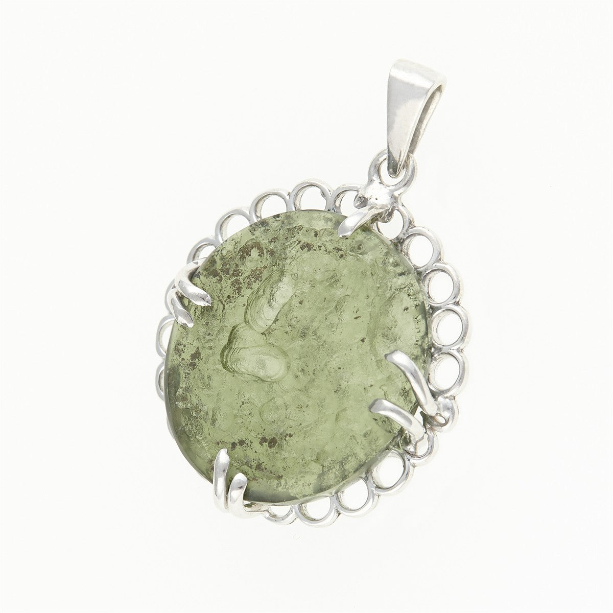 Silver pendant with a moldavite 26-210
