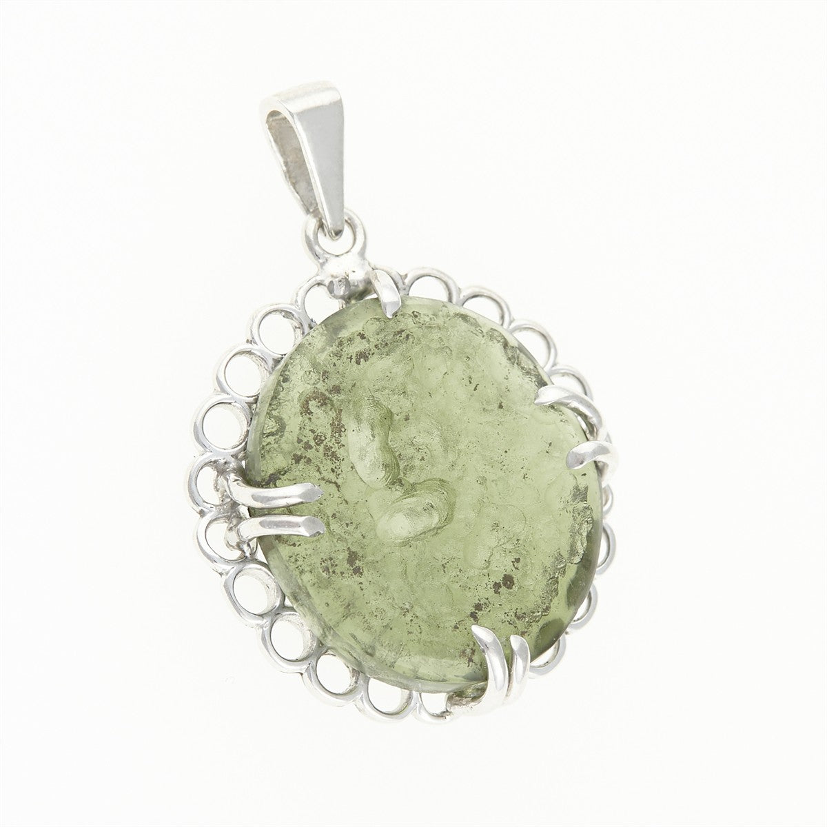 Silver pendant with a moldavite 26-210