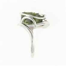 Silver ring with natural moldavite 26-217
