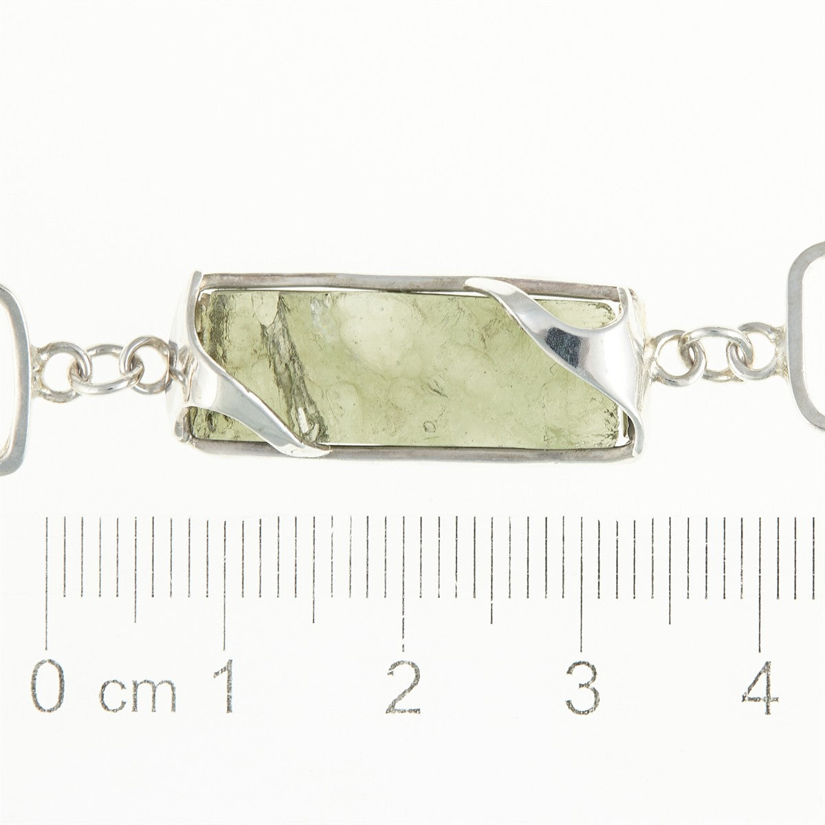Silver bracelet with moldavite MS26-225
