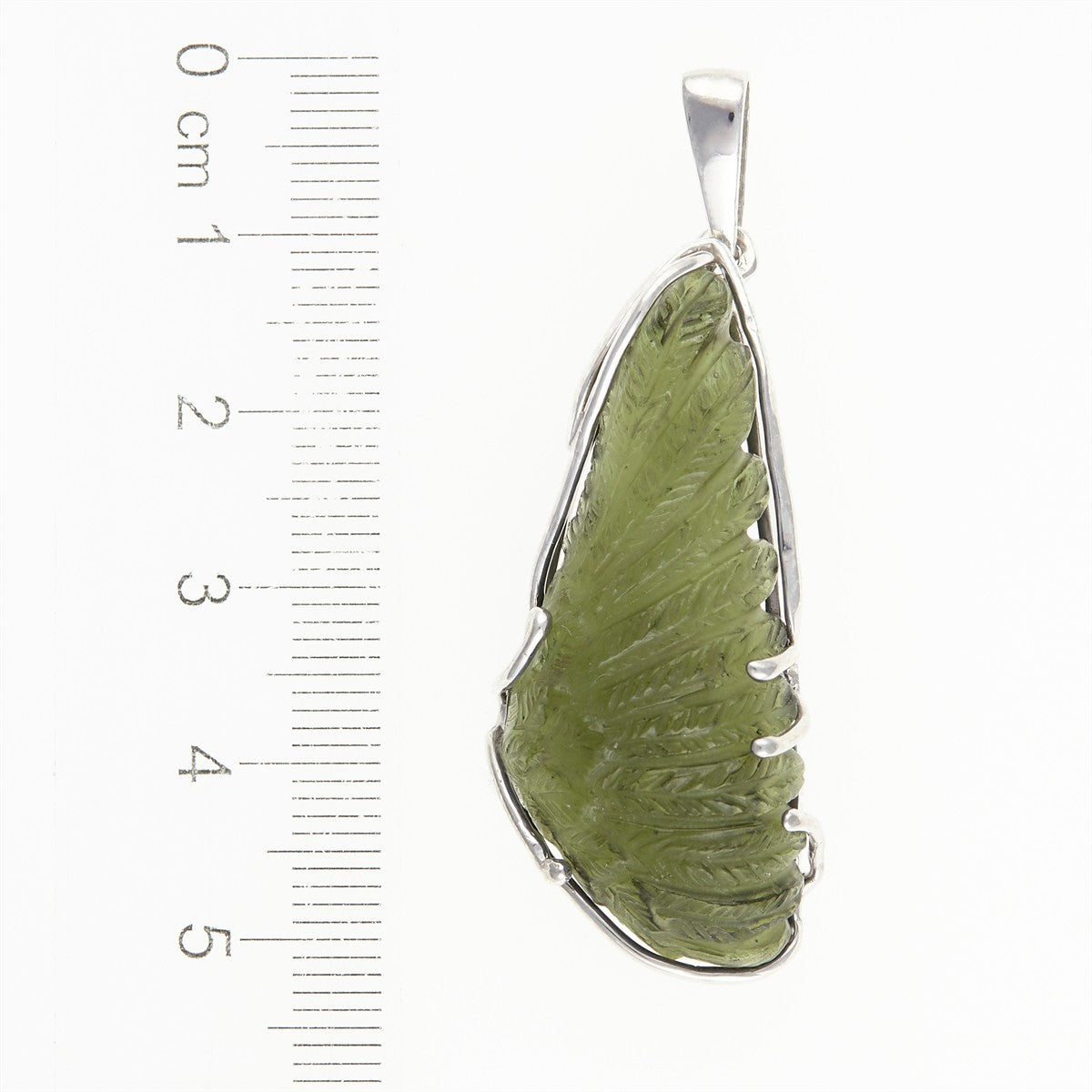 Silver pendant with moldavite - wing 26-244