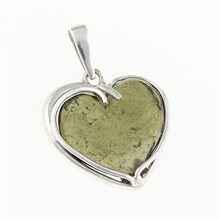 Ciondolo Argento con moldavite - cuore 26-254