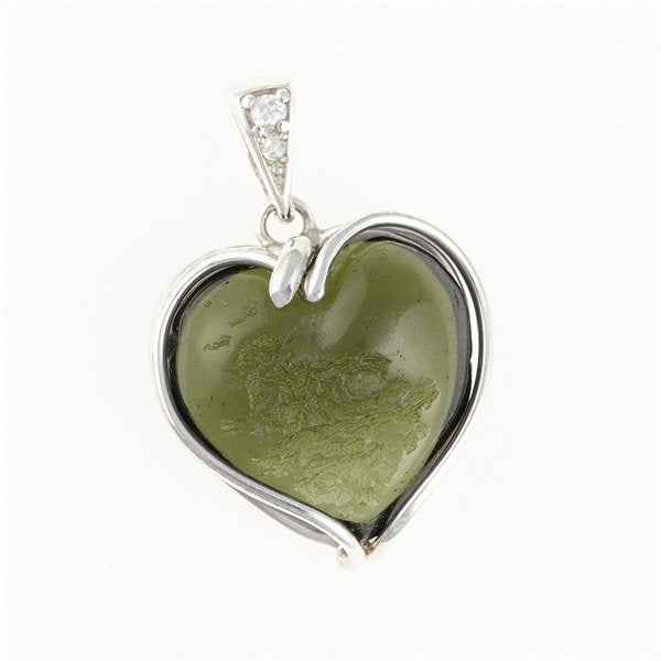 Ciondolo in argento con moldavite e zirconi 26-255