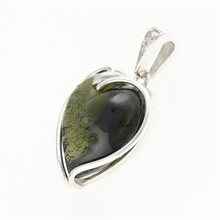 Ciondolo in argento con moldavite e zirconi 26-255